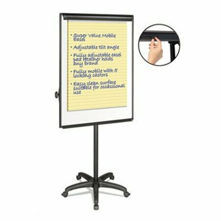 BI-SILQUE MasterVisi, Silver Easy Clean Dry Erase Mobile Presentation Easel, 44in To 75-1/4in High EA4800055